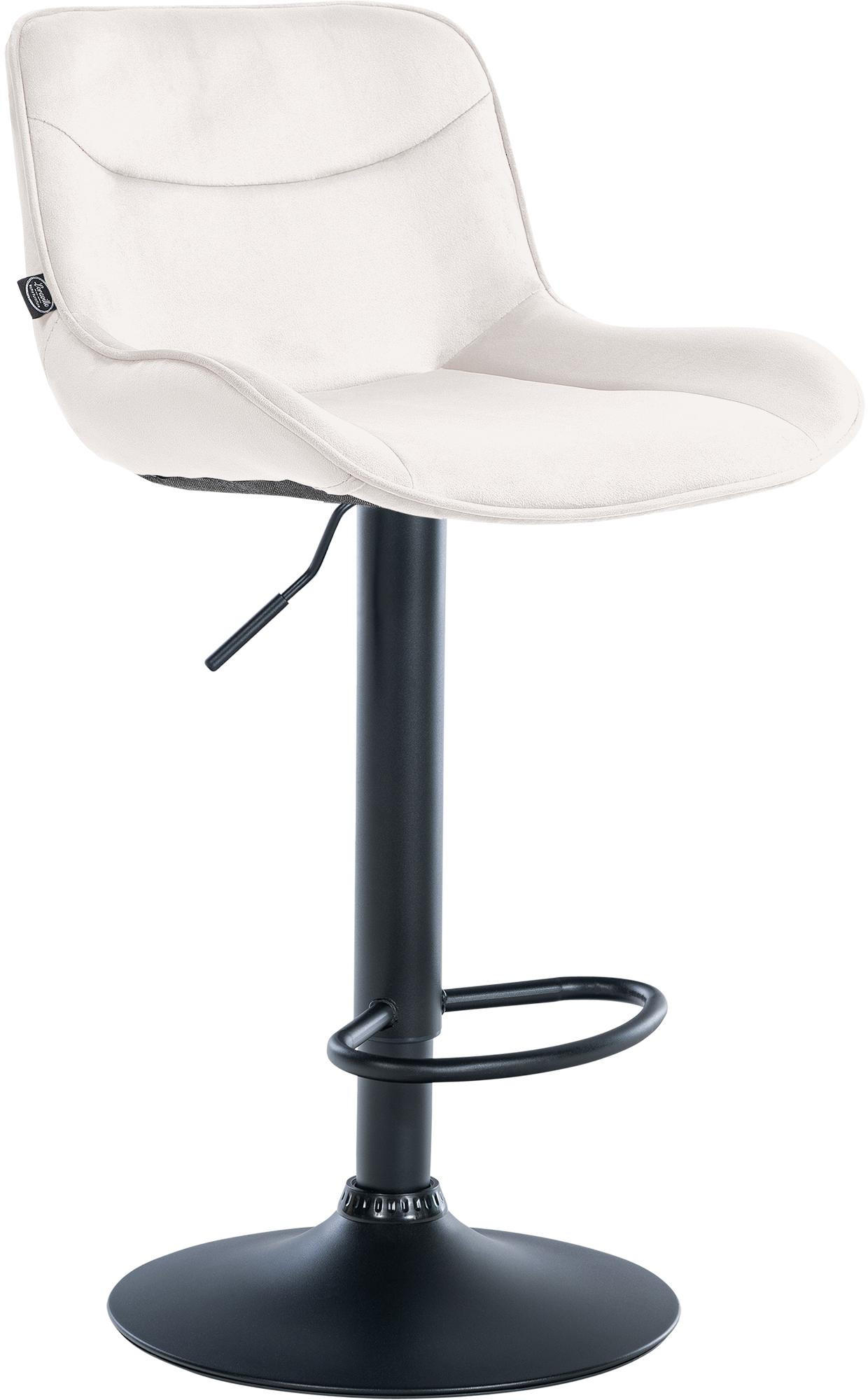 BARHOCKER Samt creme - Creme/Schwarz, Textil/Metall (49/85/51cm) - CLP