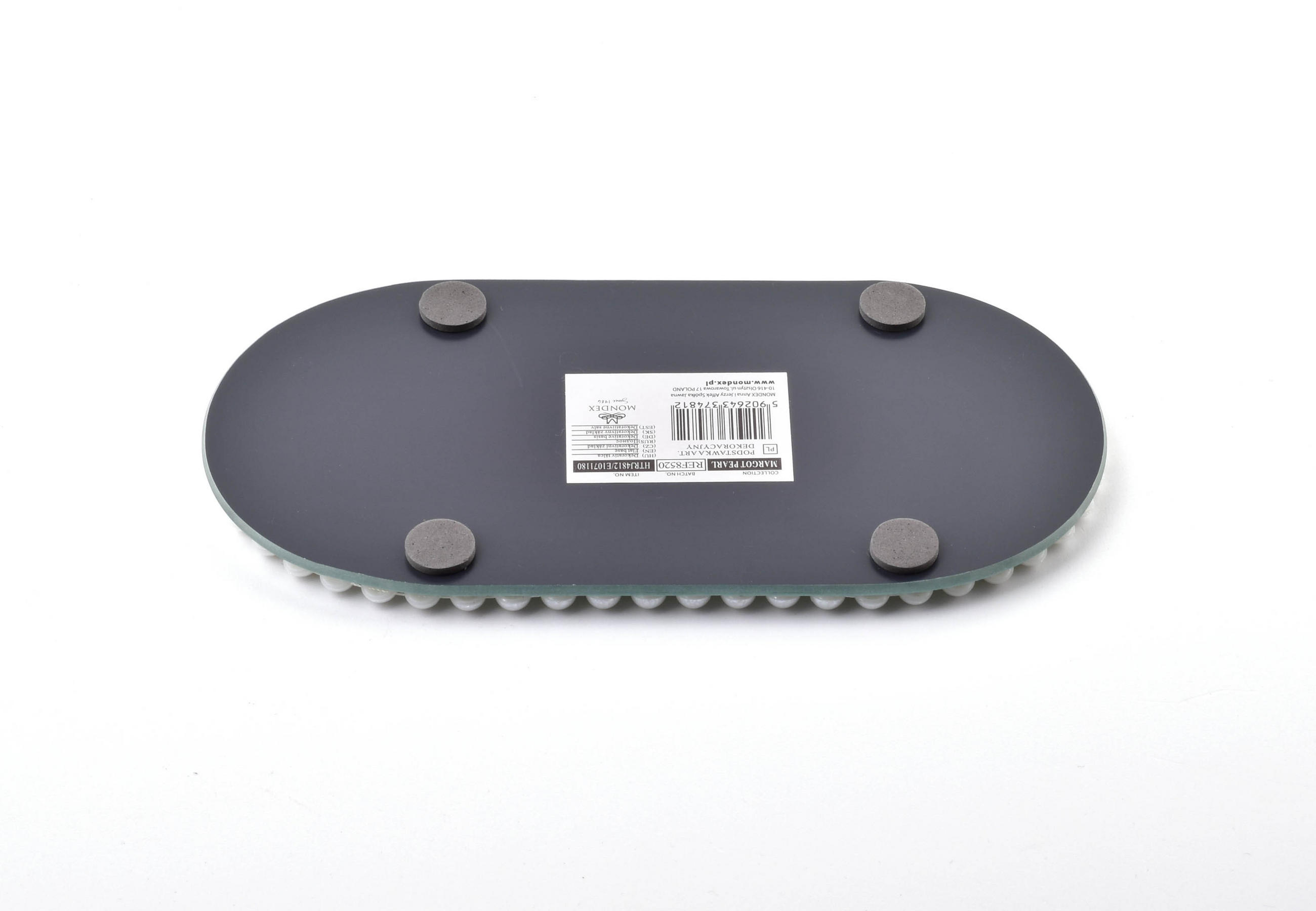 DEKOTABLETT Margot Perle 21/21/2 cm Glas - Perlmutt, Glas (2cm) - Mondex