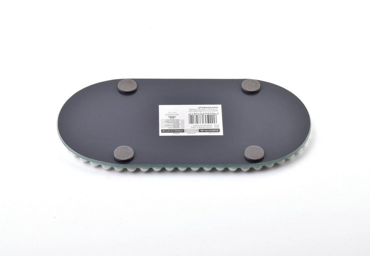 DEKOTABLETT Margot Perle 21/21/2 cm Glas - Perlmutt, Glas (2cm) - Mondex