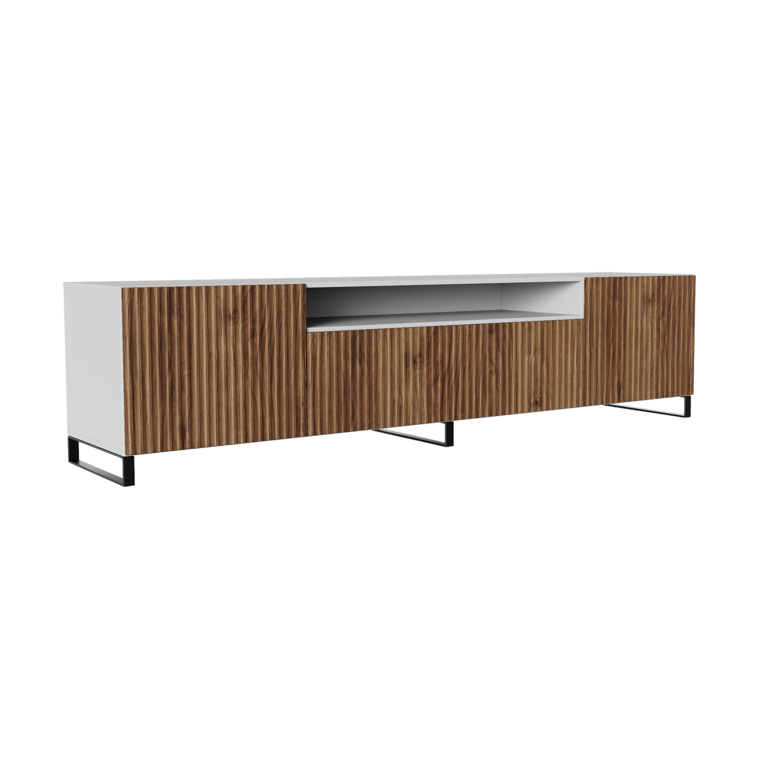 TV-SCHRANK NOE - Wildeiche/Weiß, Holzwerkstoff (200/53/41cm) - Meblini