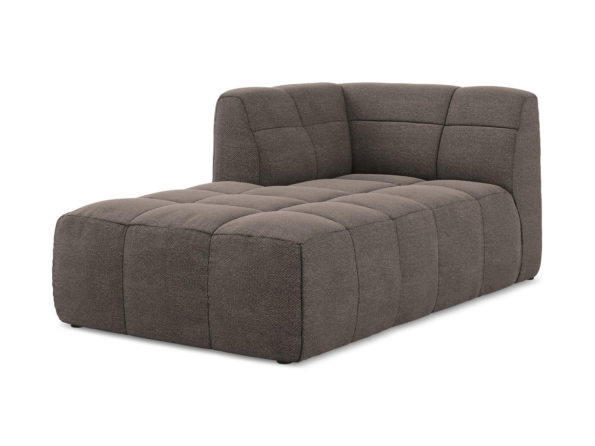 SOFAELEMENT Links Bouclé Stoff Braun - Schwarz/Mokka, Holzwerkstoff/Kunststoff (101/77/175cm) - Makamii