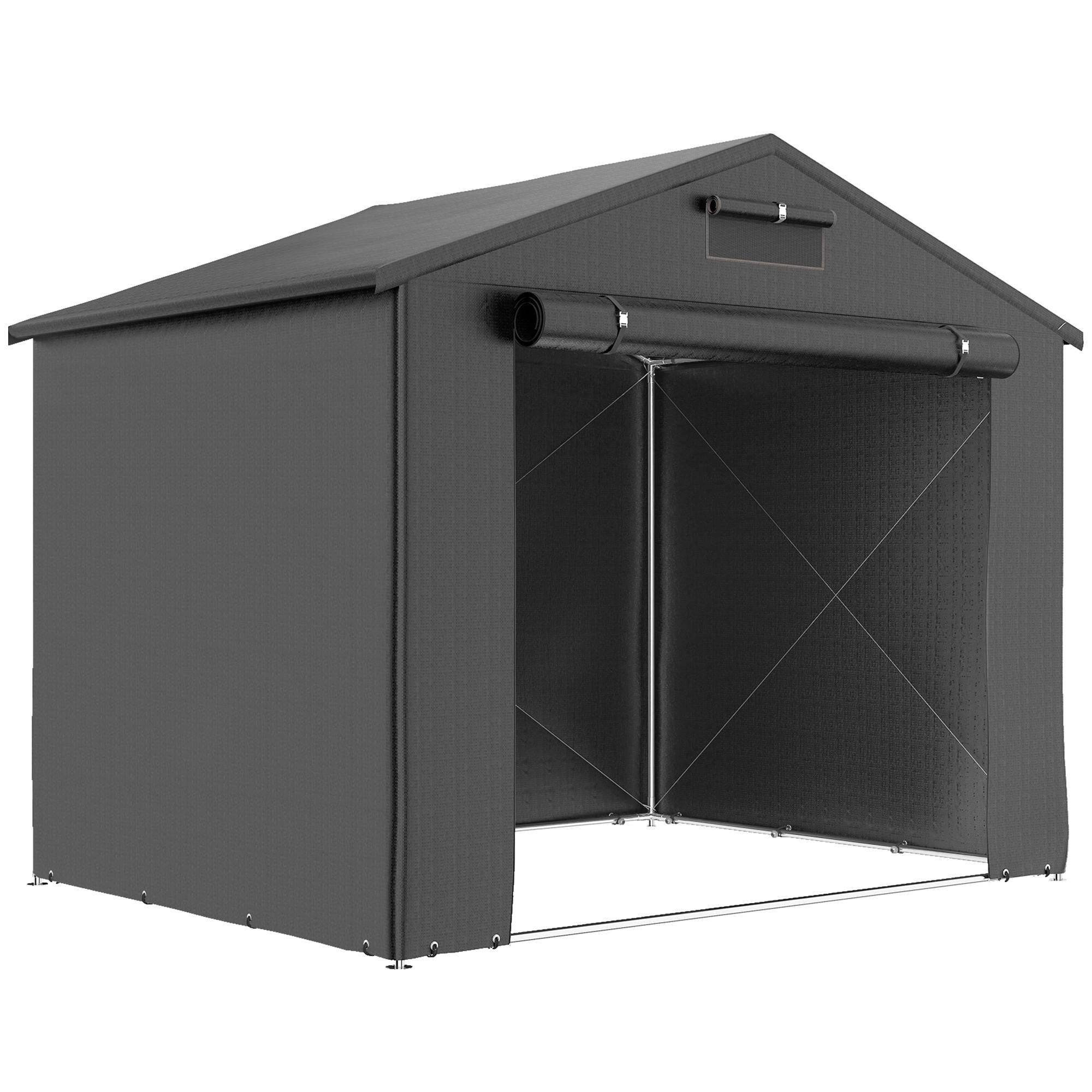 Outsunny Zeltgarage Dunkelgrau 180x202x247 cm