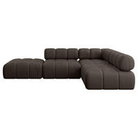 ECKSOFA modulares Sofa Favio-L1 - 285x190x70 cm Braun Velours - Braun, Holzwerkstoff/Textil (285/190cm) - ALTDECOR