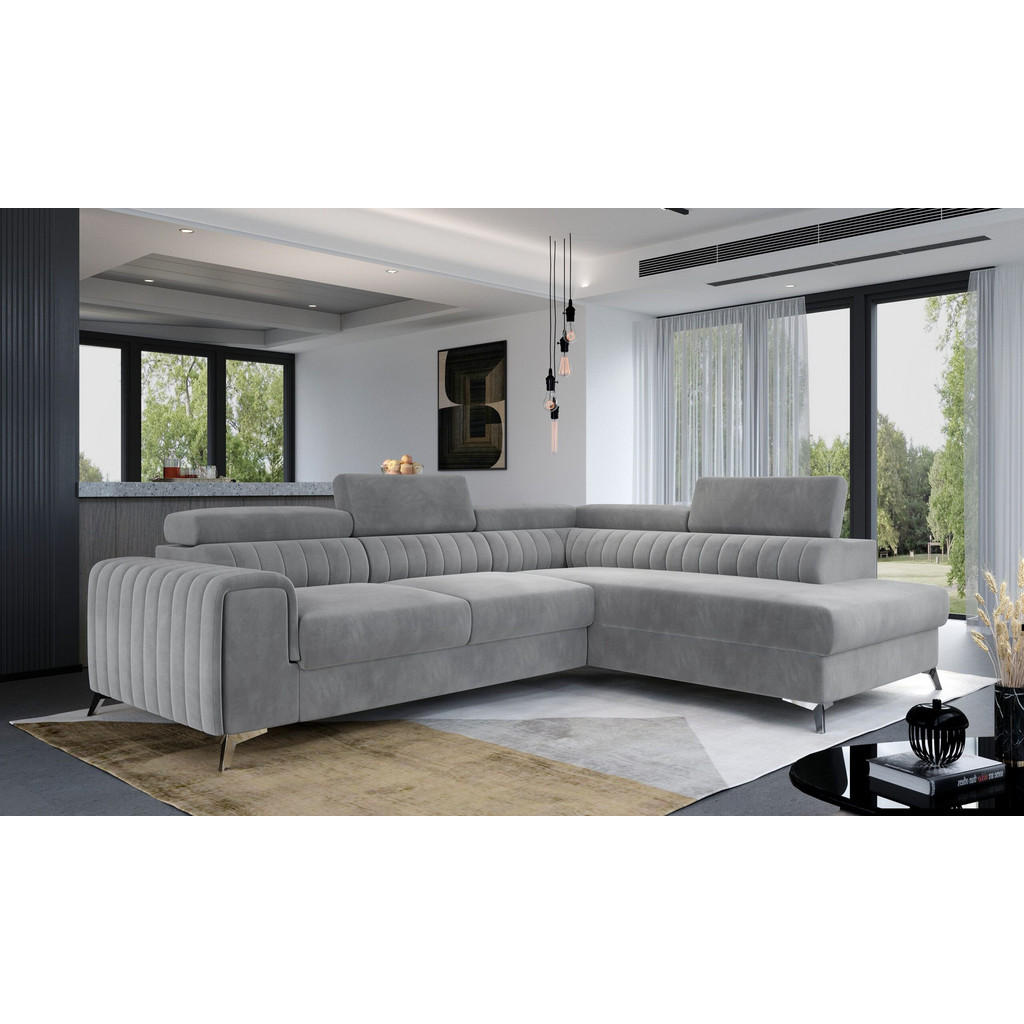 Thumbnail - Möblo Ecksofa, Hellgrau, Grau, Textil, 4-Sitzer, L-Form, 275x205 cm, Wohnzimmer, Sofas & Couches, Wohnlandschaften, Ecks...