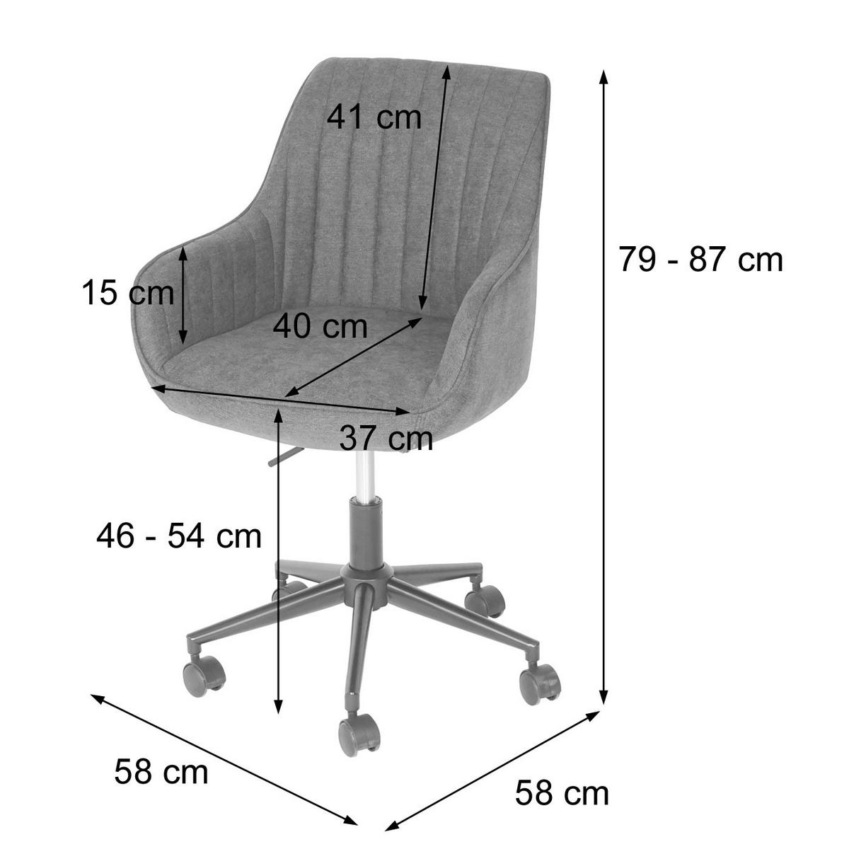 BÜROSTUHL MIT ARMLEHNE Anthrazit - Anthrazit, Textil (58/87/58cm) - MCW