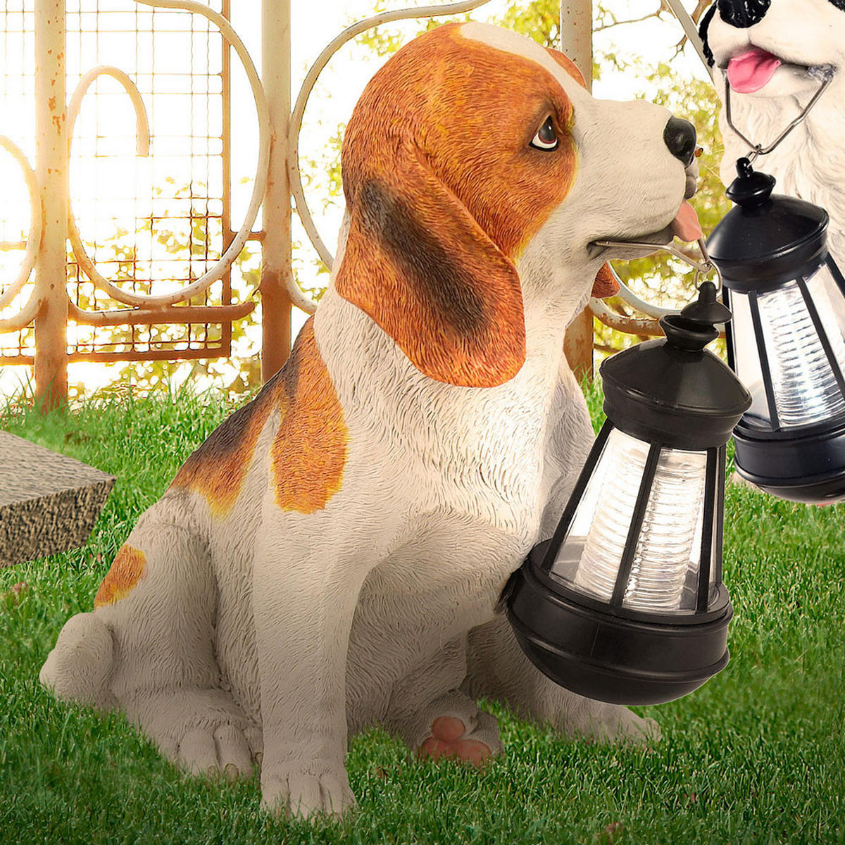 LED AUSSENLEUCHTE Hund Bunt 2er Set - Multicolor, Kunststoff (24.2/18/26cm) - Globo Lighting