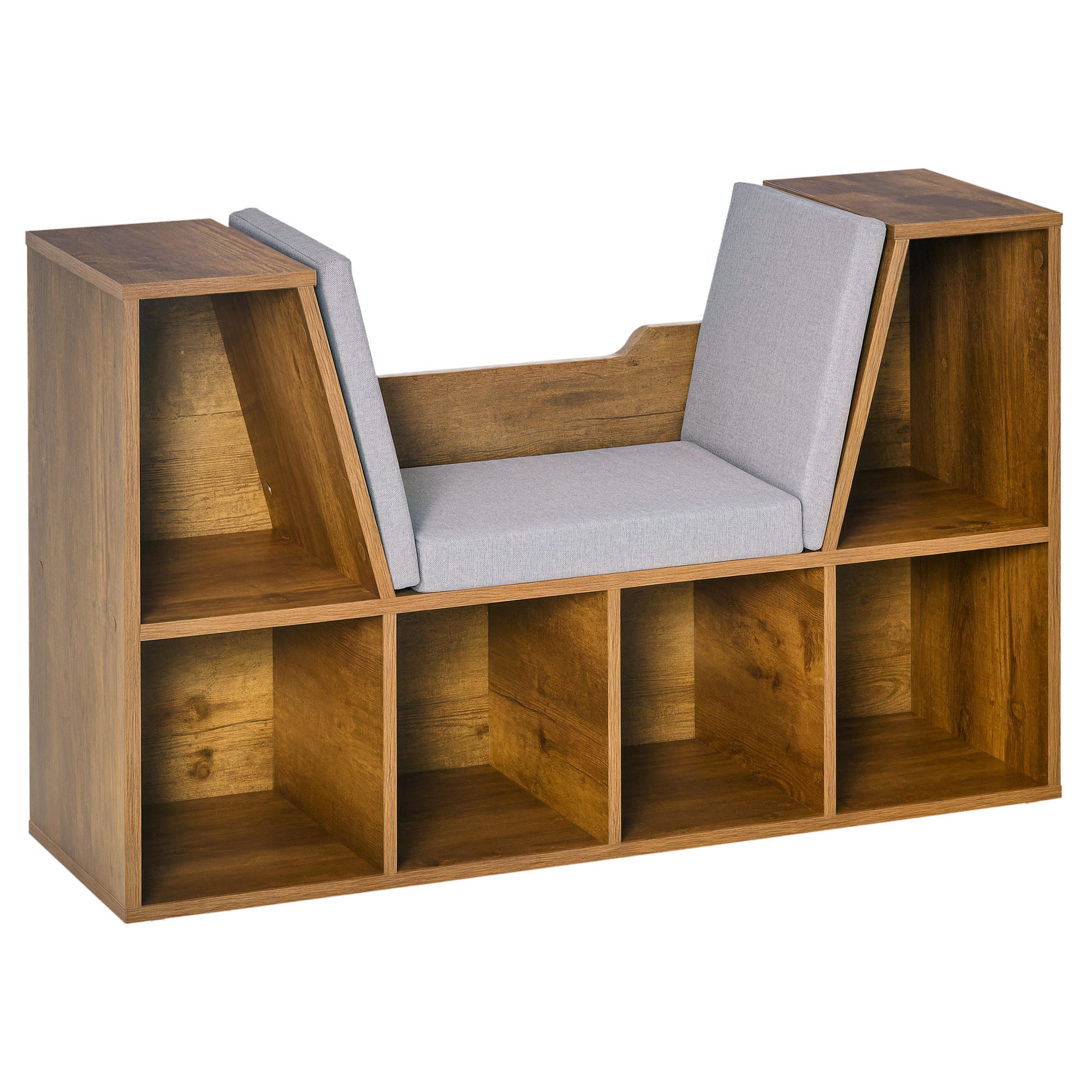KINDERREGA DE-15545 102/30/61 cm, 6 offene Fächer Rustikalbraun - Braun, Holzwerkstoff (102/61/30cm) - ComfortXL