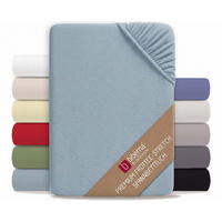 SPANNBETTTUCH Premium Frottee taubenblau, 180x200 cm - 200x200 cm - Blaugrau, Textil (200/200cm) - biberna