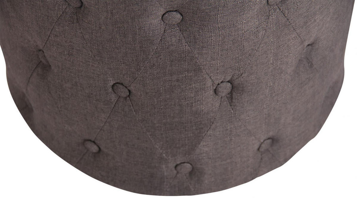 HOCKER Stoff dunkelgrau - Eukalyptusholzfarben/Dunkelgrau, Holz/Textil (45/42/45cm) - CLP