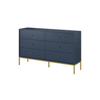 KOMMODE, marineblau, 154 x 83 x 39 cm - Blau, Holzwerkstoff (154/83/39cm) - 3XE LIVING