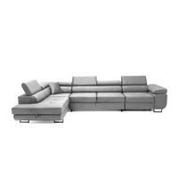 ECKSOFA WILD MAXI Links Grau - Chromfarben/Grau, Holz/Textil (350/203cm) - Muffo