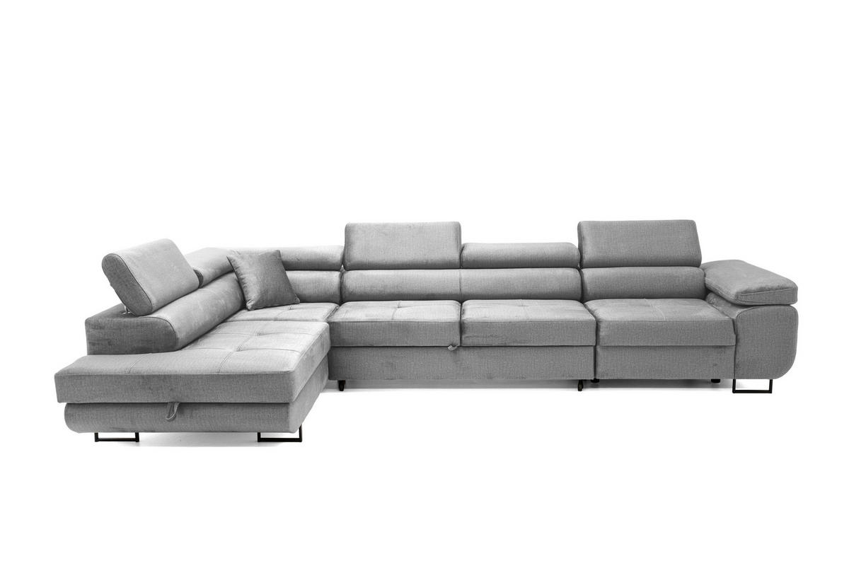 ECKSOFA WILD MAXI Links Grau - Chromfarben/Grau, Holz/Textil (350/203cm) - Muffo