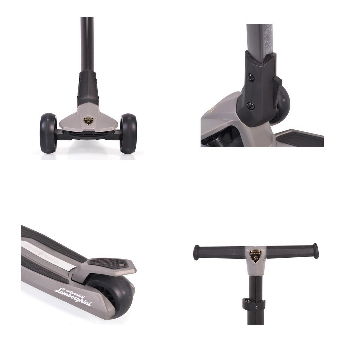 KINDERROLLER Lamborghini grau klappbar PU-Räder ABEC-7 LED-Räder Bremse - Grau, Metall (59/30/82cm)