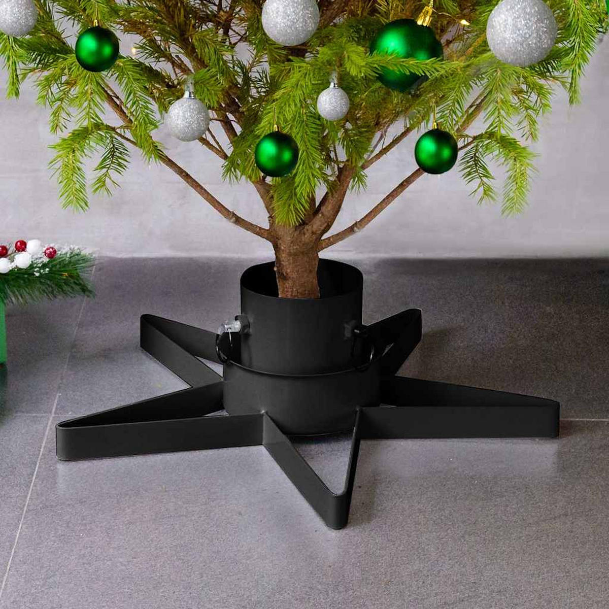CHRISTBAUMSTÄNDER Schwarz 47/47/13,5 Cm - Schwarz, Metall (47/13.5/47cm) - vidaXL