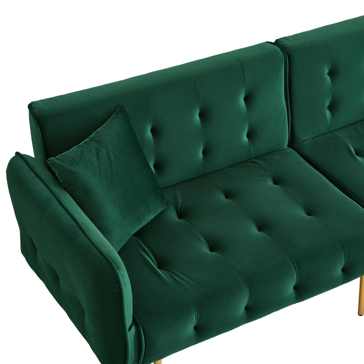 SOFABETT 2-in-1 215 x 81,5 cm Velours Green - Grün, Kunststoff (178/70/82cm) - Meubliv