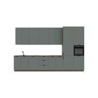 KÜCHENZEILE 400 cm – Sorento K87-G400 R – in Grün / Matt - Schwarz/Grün, Holz/Metall (400/247/58cm) - ROYAL24_MARKT