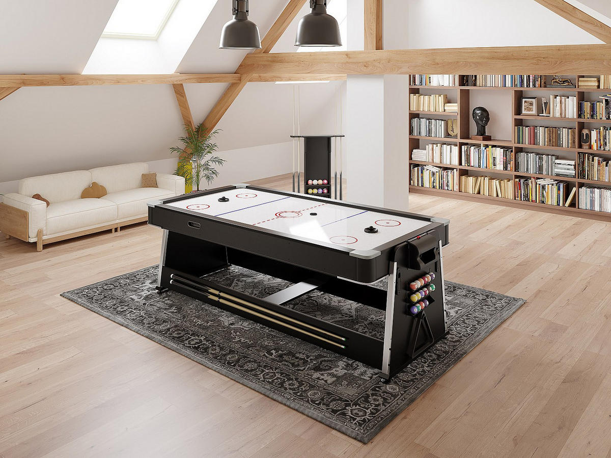BILLARDTISCH - 6 Personen - holz - schwarz Sebastian - Schwarz, Holz (203/111.5cm) - Vente-Unique