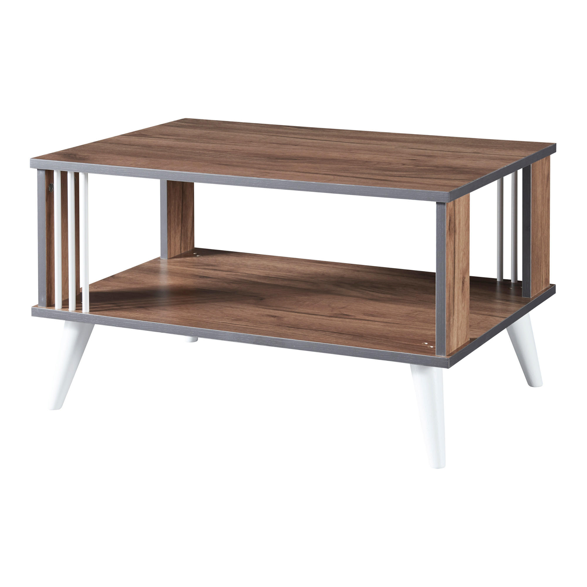COUCHTISCH Århus 40/70/50 cm - Eichefarben/Weiß, Holzwerkstoff/Kunststoff (50/70/40cm) - [en.casa]