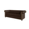 CHESTERFIELD-SOFA 3-sitzer Morin Braun vegan Leder - Braun, Holz/Textil (203/72/86cm) - S-Style Möbel