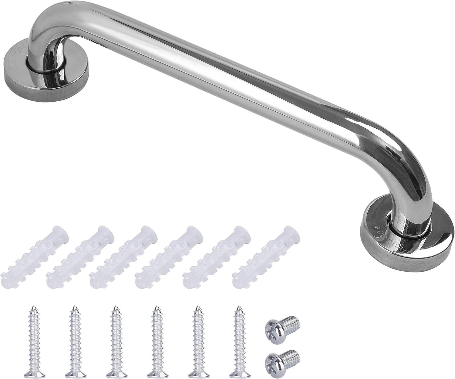 HALTEGRIFF Edelstahl 30 cm Für Badewanne und Toilette - Silberfarben, Metall (2.5/2.5/33cm)