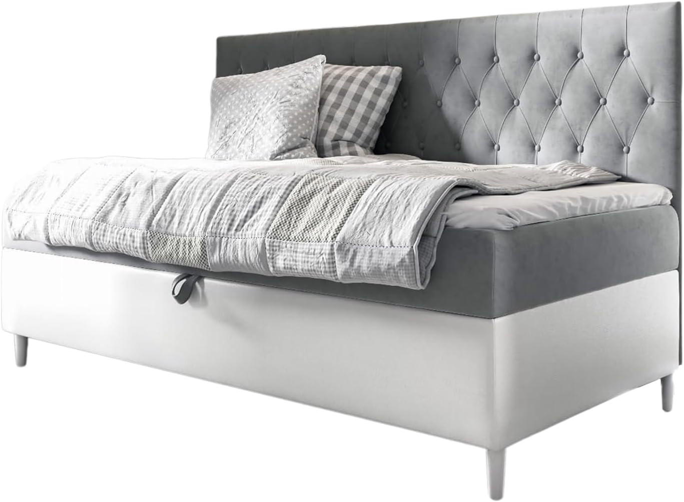 KINDERBETT FLIPPO 2 - Weiß/Grau, Holzwerkstoff (102/202cm) - Meblini