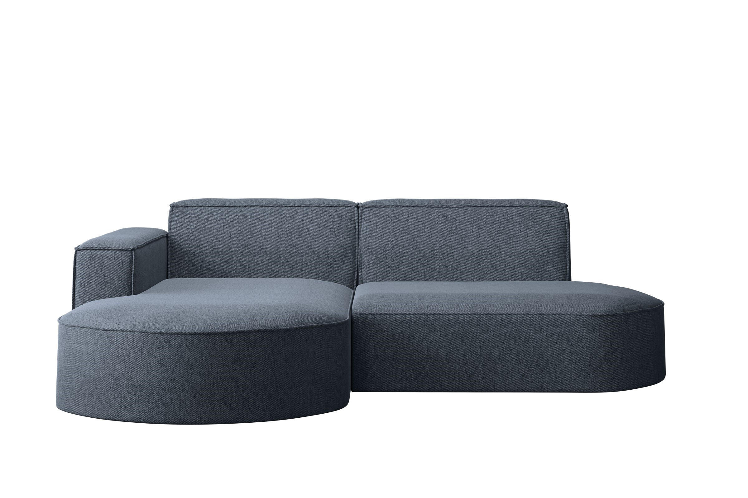 ECKSOFA MODENA L STUDIO Stoff Verita Marineblau Links - Dunkelblau, Holz (165/236cm) - Kaiser Möbel