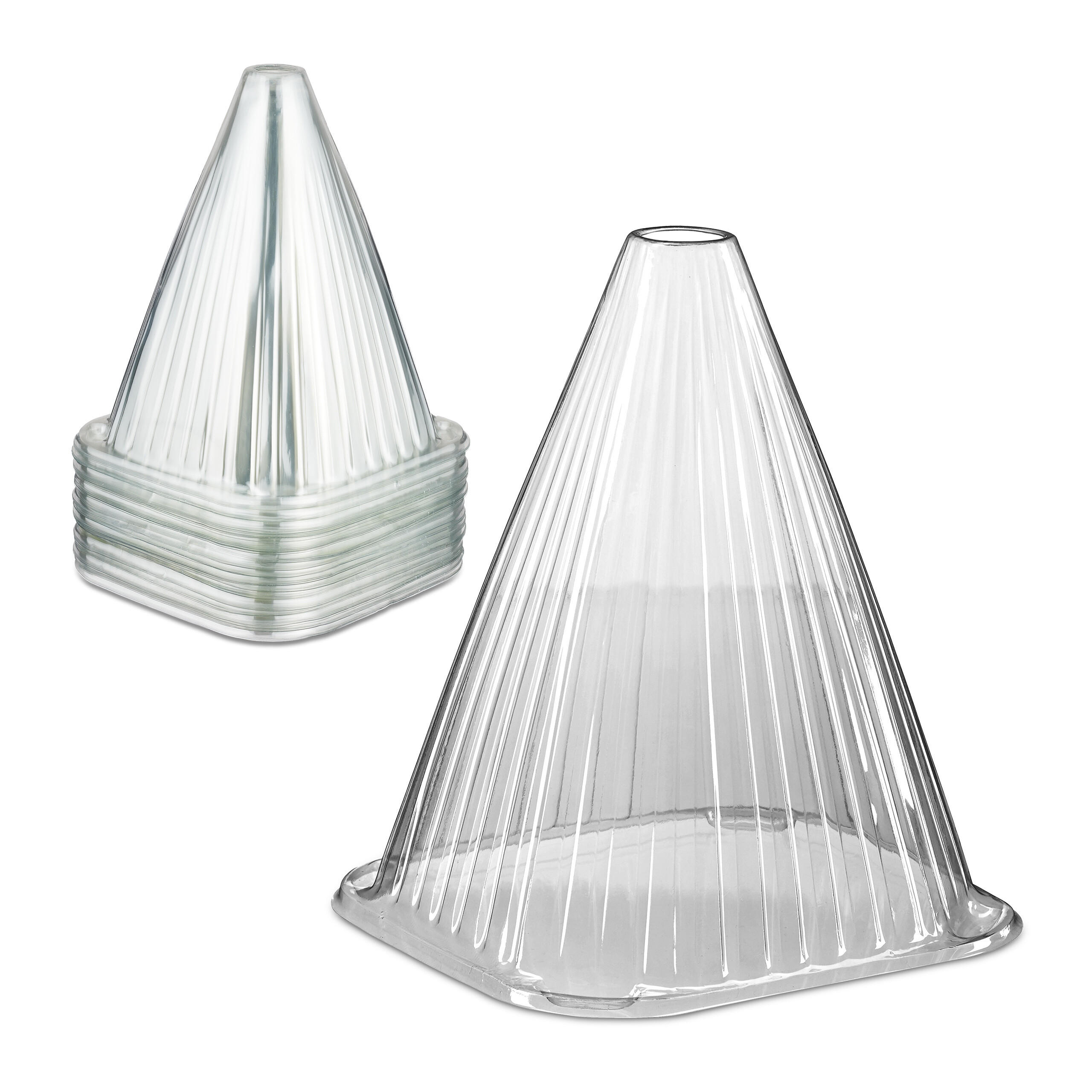 PFLANZENHAUBE Transparent 80er-Set PVC 22x19x19 cm - Transparent, Kunststoff (19/22/19cm) - Relaxdays