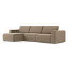ECKSOFA Links Samt Stoff Beige - Beige/Schwarz, Kunststoff/Textil (167/314cm) - Makamii