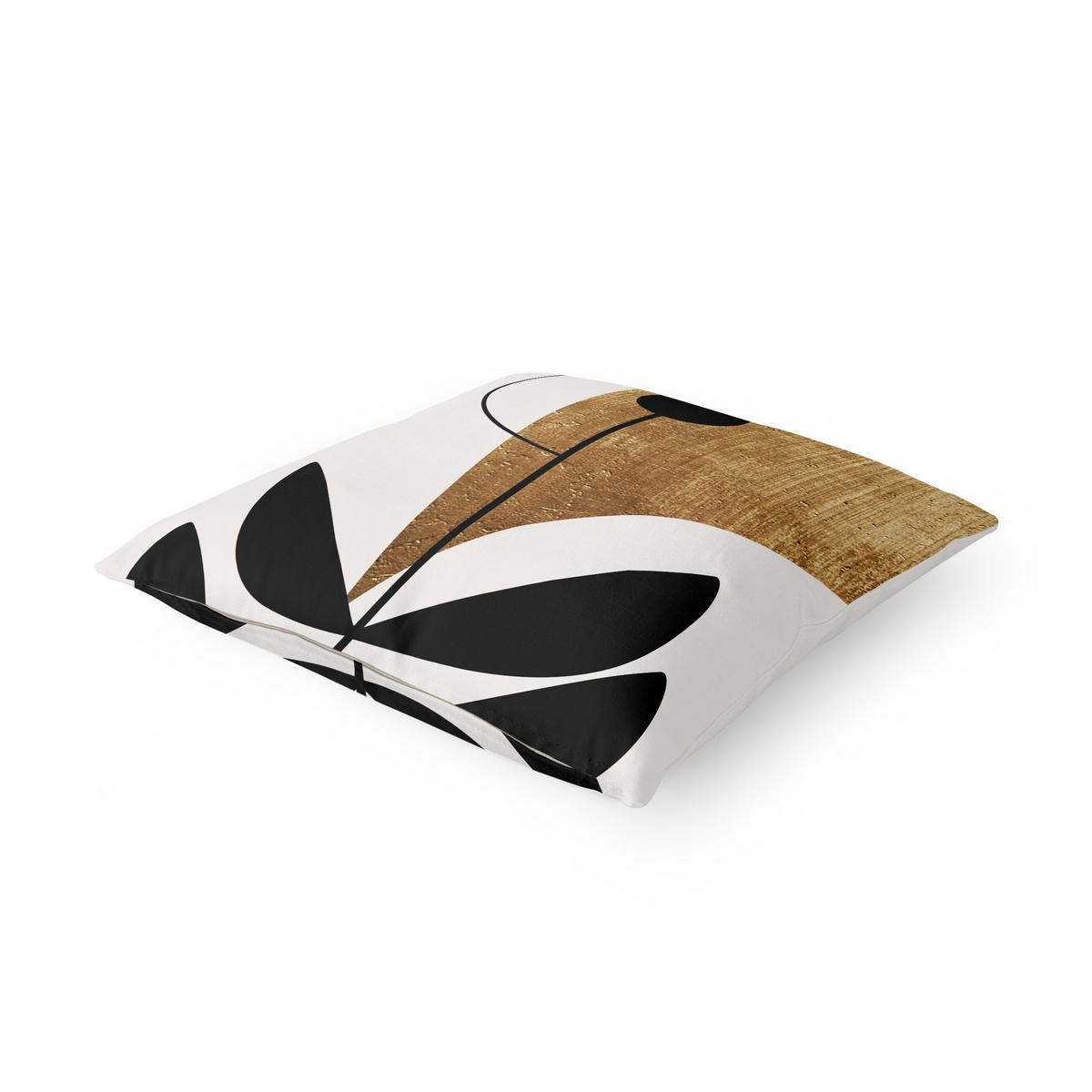 KISSENBEZUG Abstrakte Formen - Blume Gold 40/40 cm - Goldfarben, Textil (40/40cm) - Bilderwelten