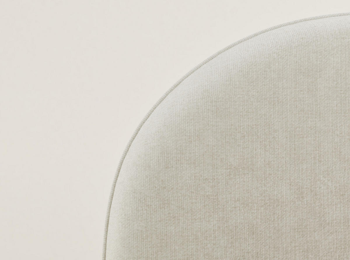 POLSTERBETT Koji Creme 140/200 cm im Chenille-Stoff - Creme/Schwarz, Holz/Holzwerkstoff (140/200cm) - Maison de Reve