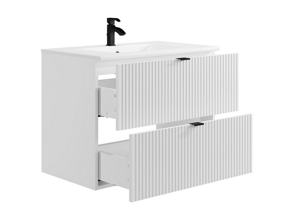 EINZELWASCHTISCH - 80cm x 47cm - MDF - weiß - ZEVINI - Weiß, Holz (80/60/47cm) - Vente-Unique