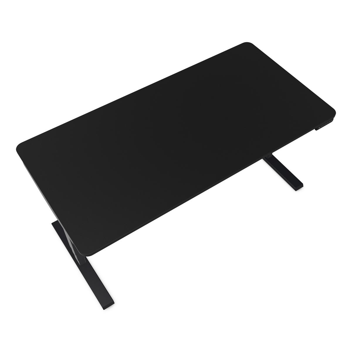 SCHREIBTISCH Elektrisch höhenverstellbarer Schreibtisch Y-Line Curved Schwarz Schwarz 180/80/62-127cm - Schwarz, Holzwerkstoff/Metall (80/180/127cm) - ASSMANN
