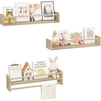 KINDER-WANDREGAL 3er Set, Massivholz, 60 x 15 x 14 cm - Naturfarben, Holz (60/15/14cm) - Woltu
