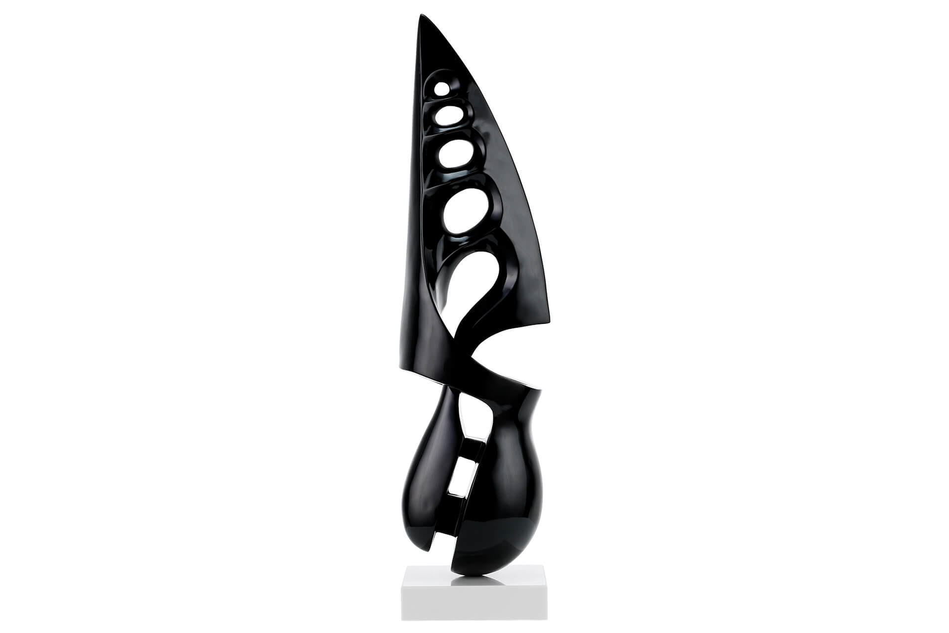 SKULPTUR Schwarz 15/56 cm - Schwarz, Stein (2.75/56/15cm) - KUNSTLOFT