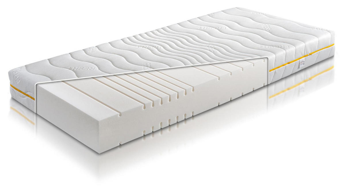KALTSCHAUMMATRATZE Fresh Plus 90/200 cm 7 Zonen - Weiß, Textil (90/200cm) - Aileenstore