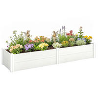 HOCHBEET DE-05424 Steckbar, mit Trennwand, Kunststoff Weiß - Weiß, Kunststoff (197/33/54cm) - ComfortXL