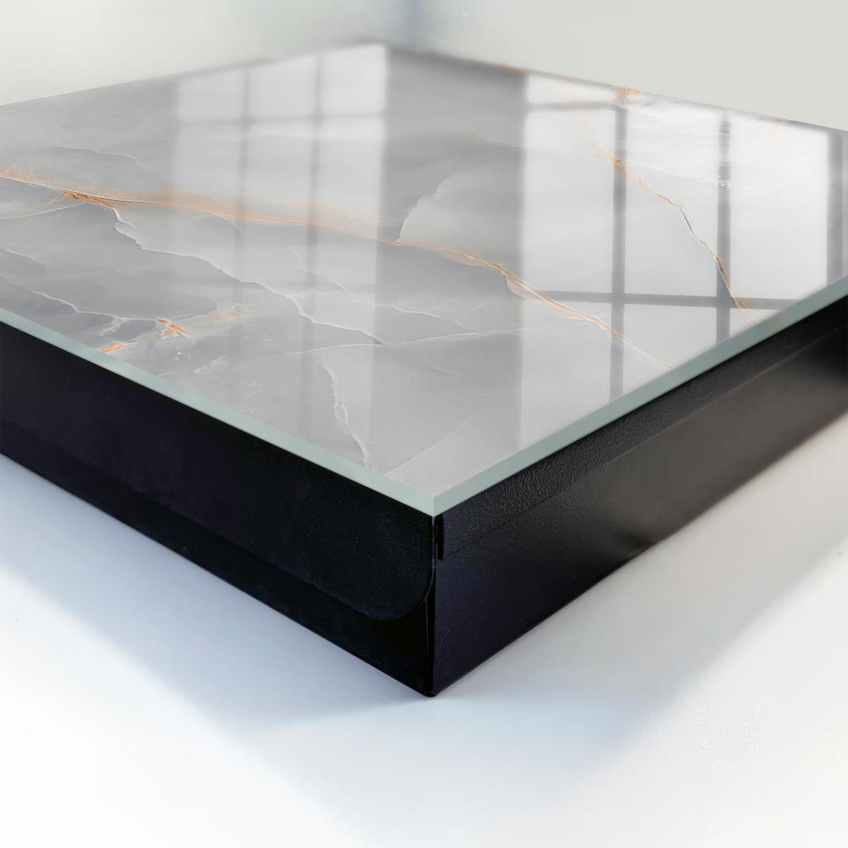 SCHLÜSSELBOX Schwarz 30x30 cm- Türöffnung nach rechts - Graue Eleganz - Grau, Metall (30/30/5cm) - TULUP