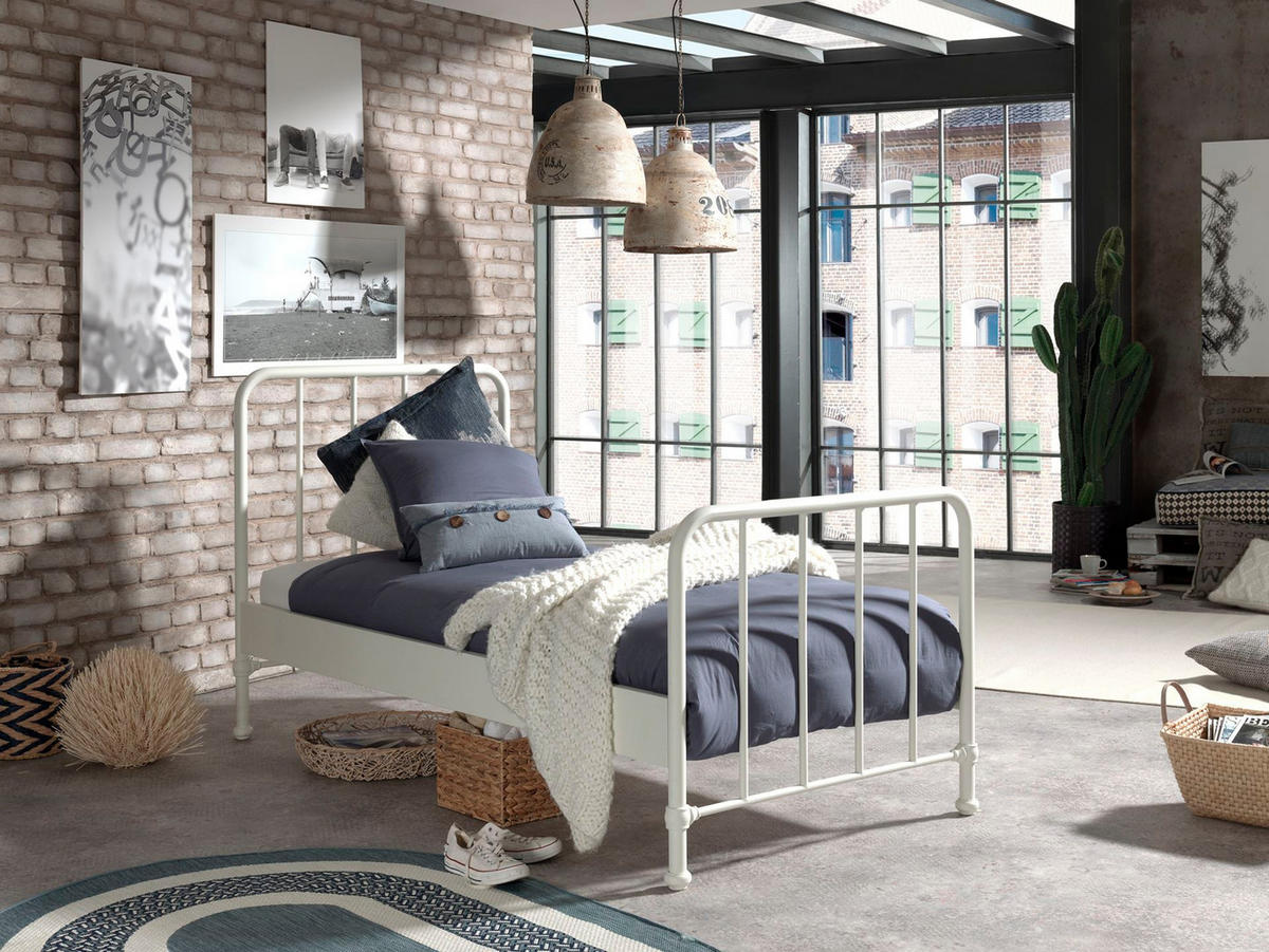 METALLBETT Kay 97x110x206 aus Metall in Weiß matt - Weiß, Metall (90/200cm) - 58aufmkessel