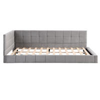 POLSTERBETT Grau Liegefläche 140/200 cm, Samtbezug, Lattenrost, Ohne Matratze - Grau, Textil - PANGIVO