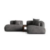 ECKSOFA modular rechts Martina aus Samt grau 2 Sitzplätze - Grau, Textil (176/285cm) - Micadoni