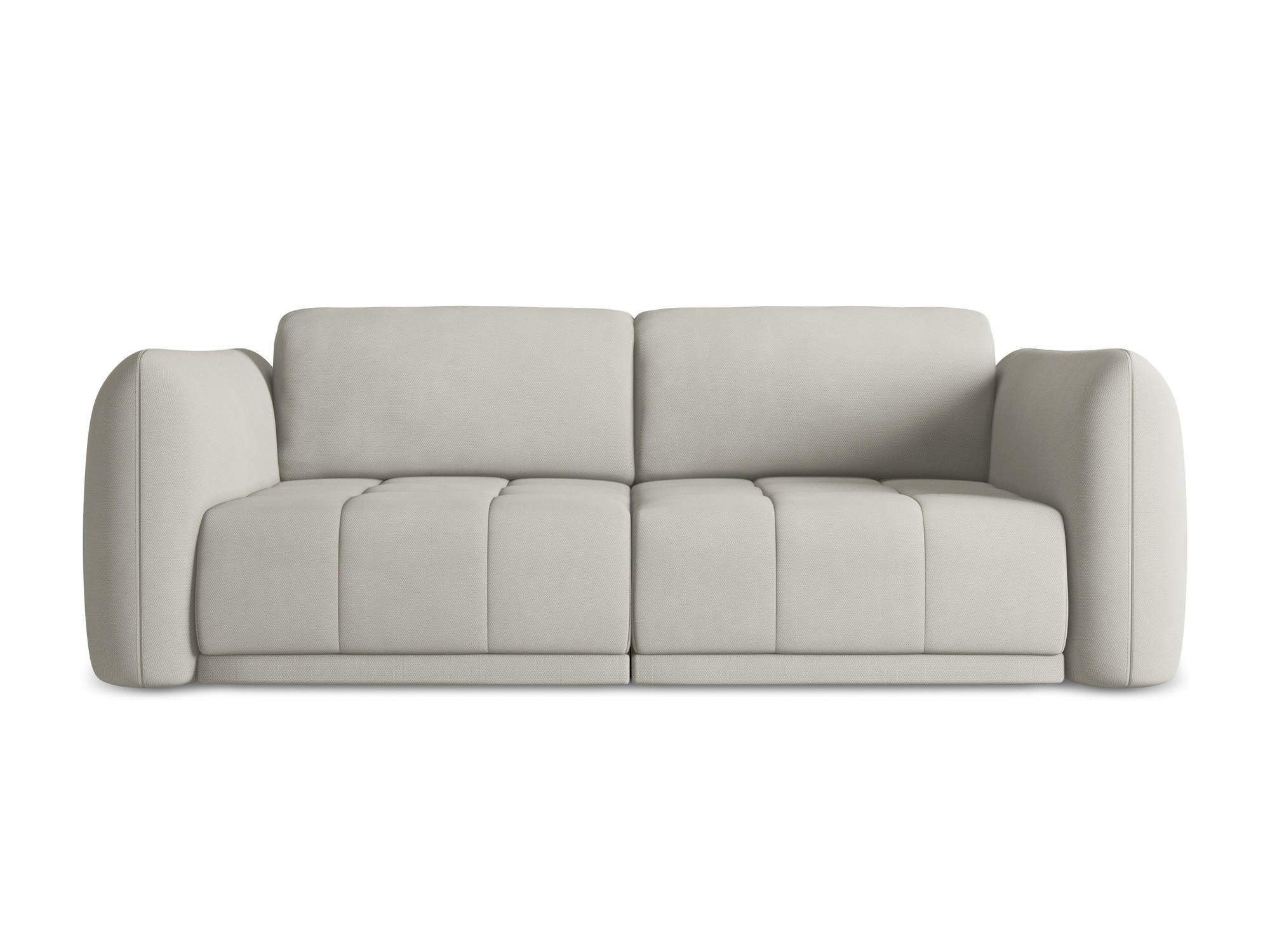 3-SITZER SOFA Chenille Stoff Beige - Beige/Schwarz, Kunststoff/Textil (210/74/105cm) - Makamii