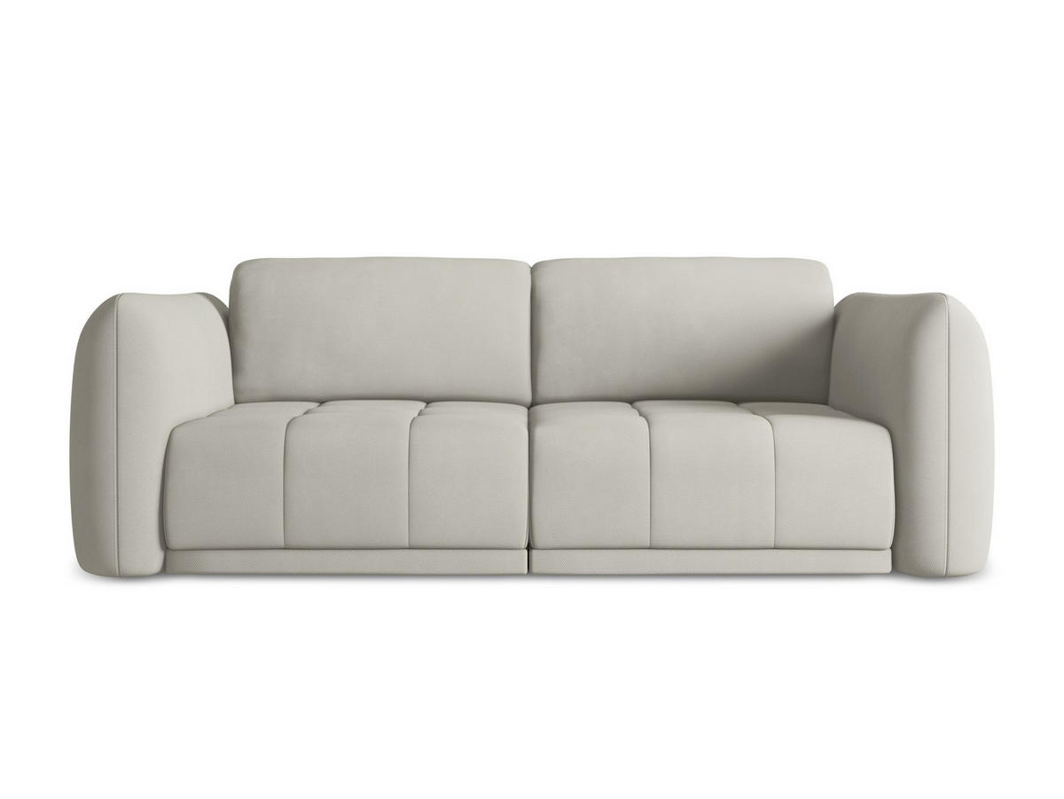 3-SITZER SOFA Chenille Stoff Beige - Beige/Schwarz, Kunststoff/Textil (210/74/105cm) - Makamii