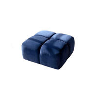 HOCKER, Pouf, Veloursstoff Bluvel, Tintenblau, Averro - Blau, Holz (88/42/88cm) - Kaiser Möbel