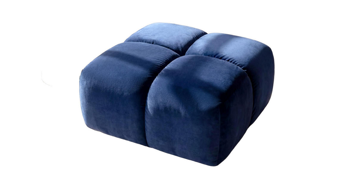 HOCKER, Pouf, Veloursstoff Bluvel, Tintenblau, Averro - Blau, Holz (88/42/88cm) - Kaiser Möbel