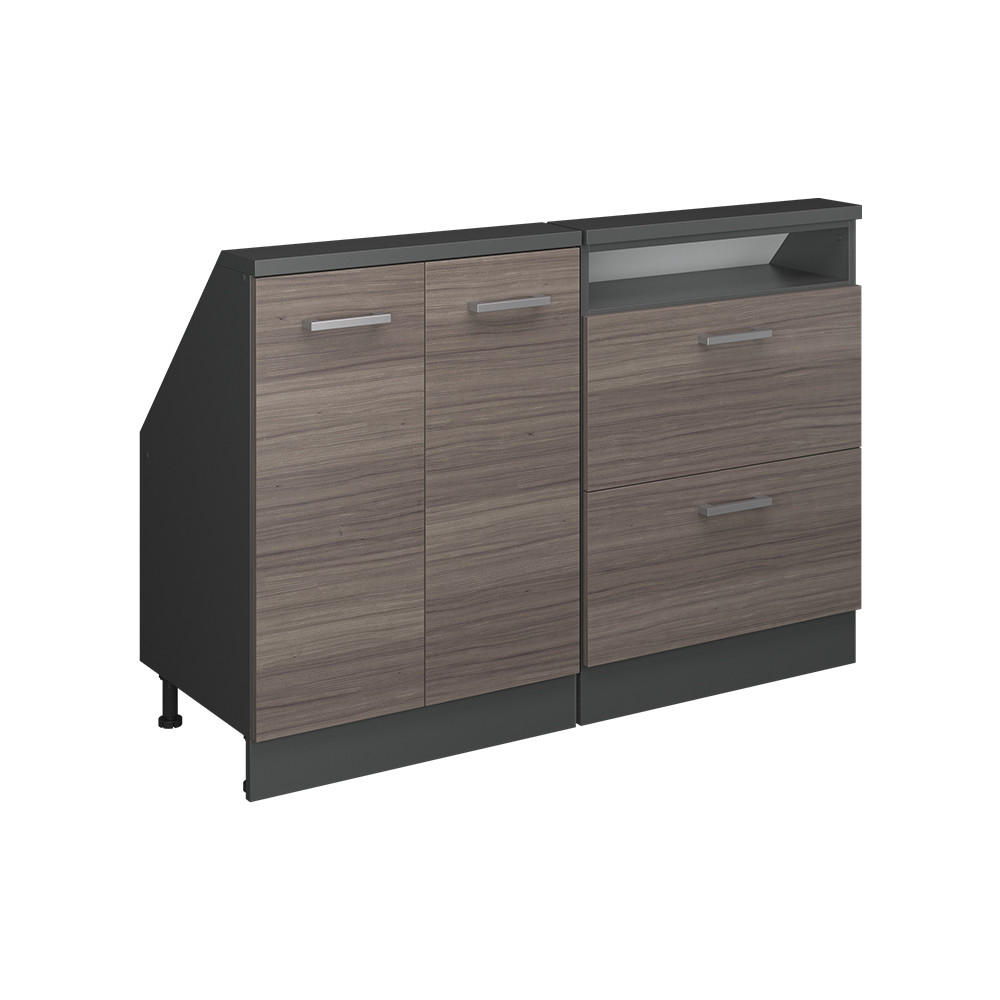 SADA SKŘÍNÍ PRO ŠIKMOU STŘECHU Rion Ušlechtilá šedá/antracitová - šedá/antracitová, kompozitní dřevo (120/81.6/46cm) - Vicco