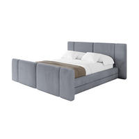 POLSTERBETT mit Bettkasten, Fußteil und Lattenrost, Bett mit Matratze H3/H4 - TEVO-Z 140x200 Grau - Grau, Holzwerkstoff/Textil (140/200cm) - ALTDECOR