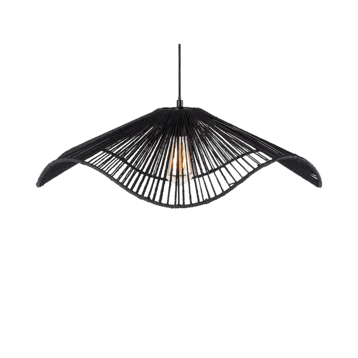 HANGELAMPE Sombra 62/62/19 cm - Schwarz, Naturmaterialien (62/62/19cm) - Leitmotiv