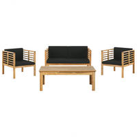 4-SITZER LOUNGE SET Akazienholz Hellbraun Pacific - Hellbraun, Holz - Beliani