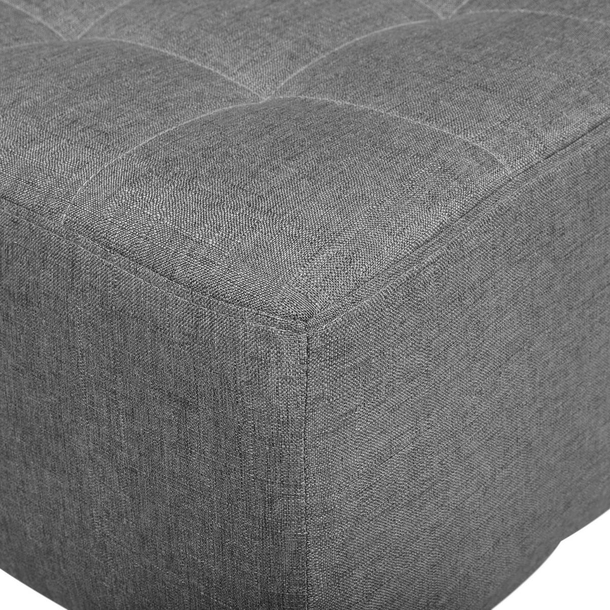 OTTOMANE Aberdeen 80/80/41 cm - Silberfarben/Grau, Kunststoff/Textil (80/41/80cm) - Beliani