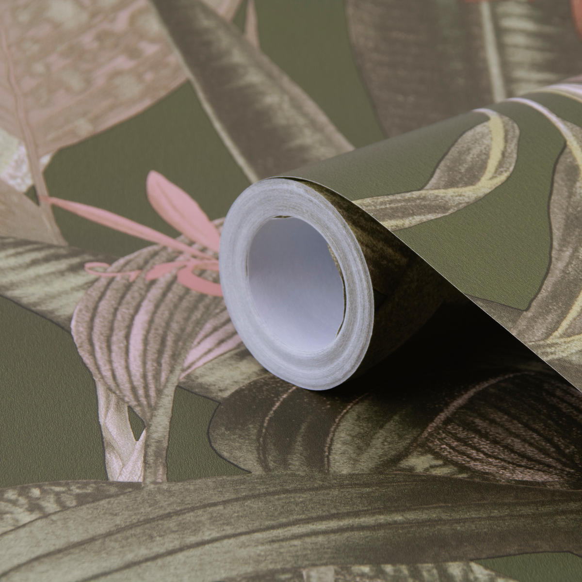 VLIESTAPETE - Tropische Blätter - Grün - Grün, Papier/Kunststoff (53/1000cm) - LOOKS by W.Joop